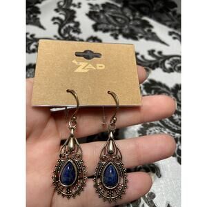 Silver with blue stone earrings
